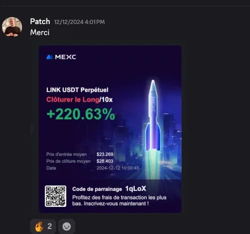 Position LINK clôturée à +220,63 %