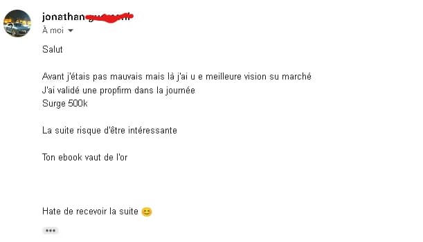 Avis de Jonathan reçu par email